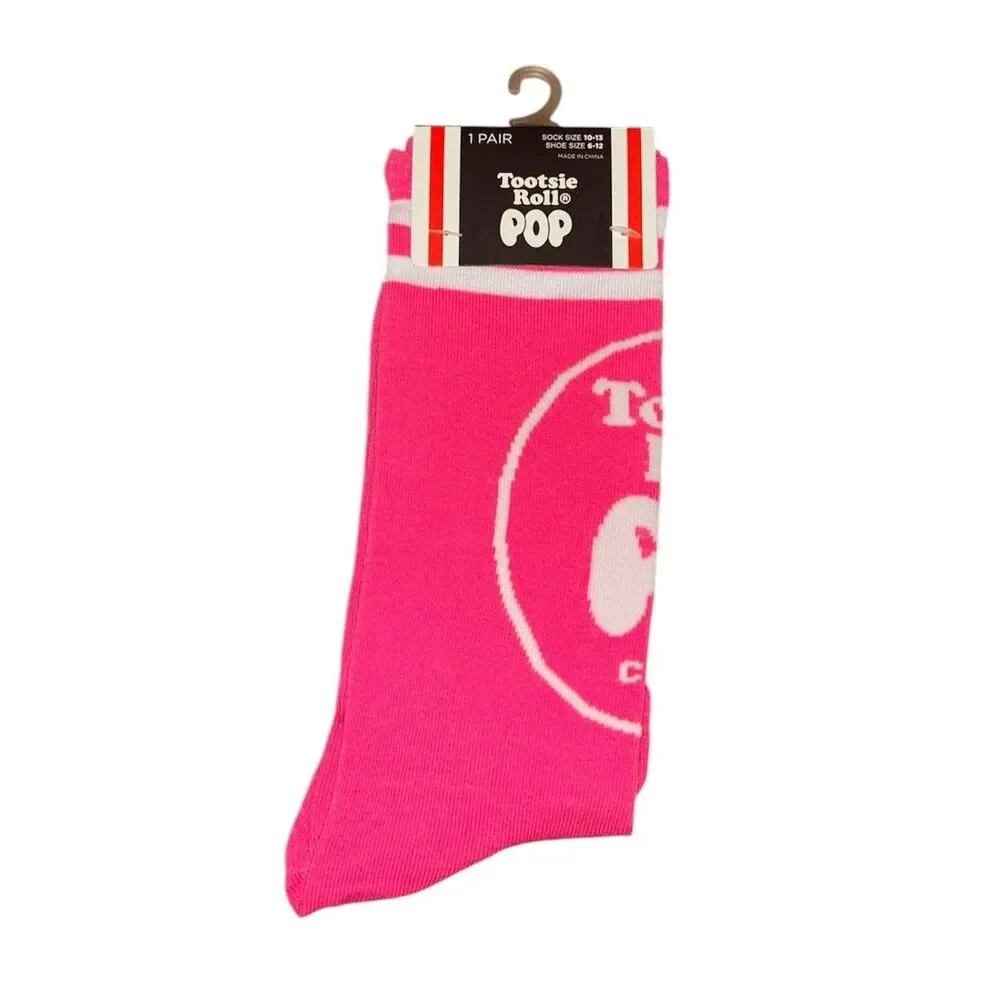 1x Tootsie Roll Pop Novelty Crew Socks Adult Set Size 6-12